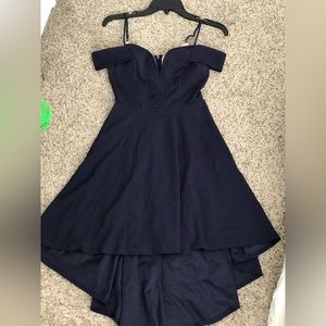 Navy blue off the shoulder dress